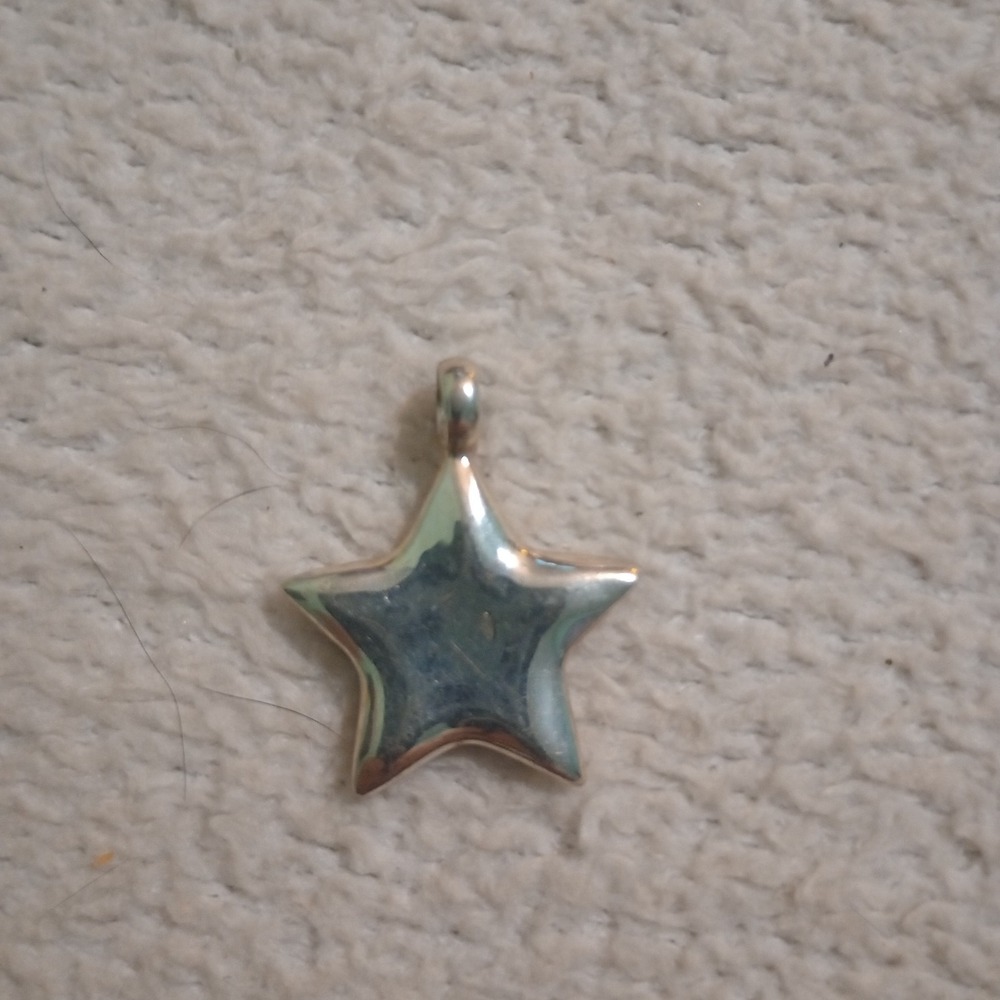Star Antique Silver Tone Charms 2 Sided thick neat gift cool